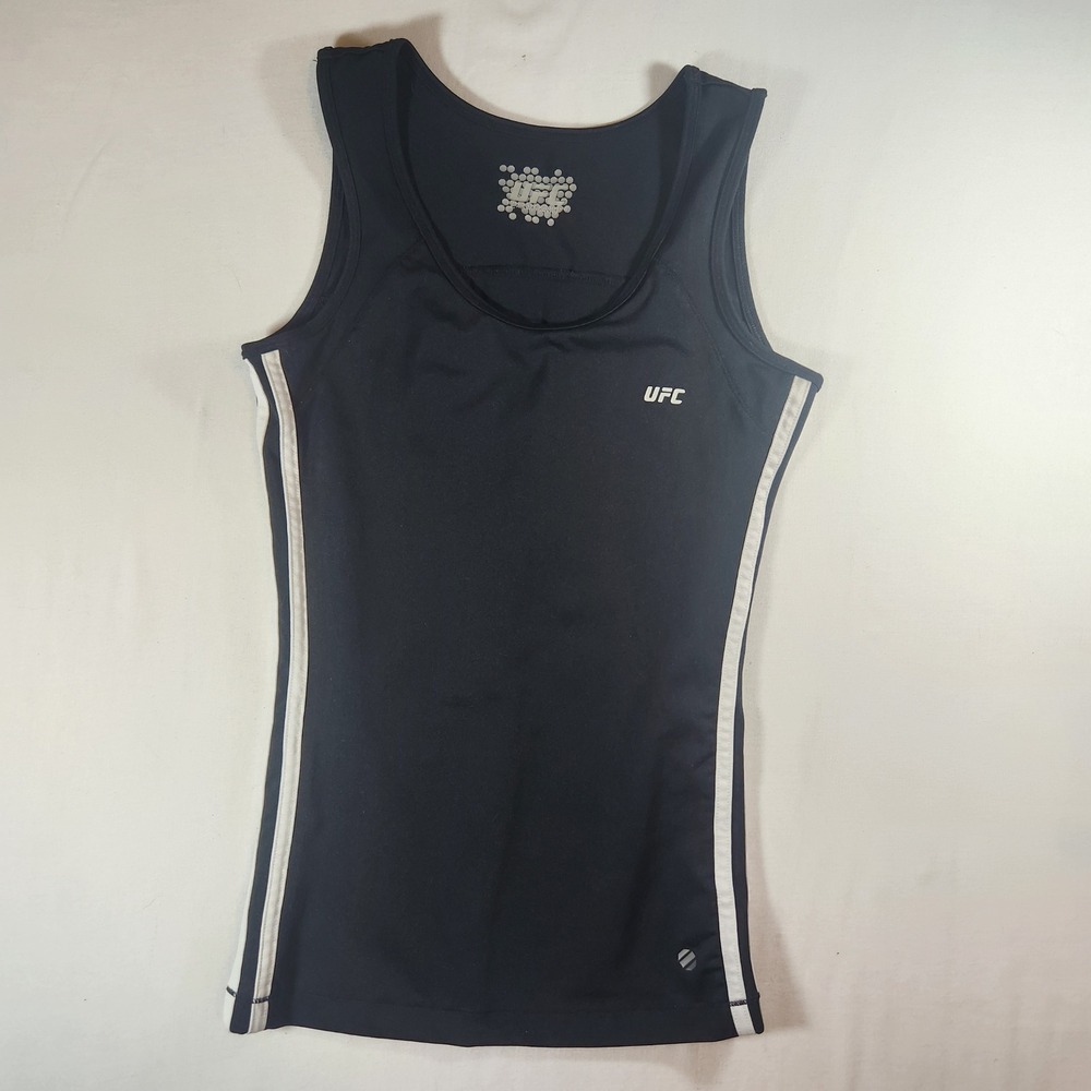 UFC Ultimate Fighting Championship Womens Athletic Tank Top Black White Small